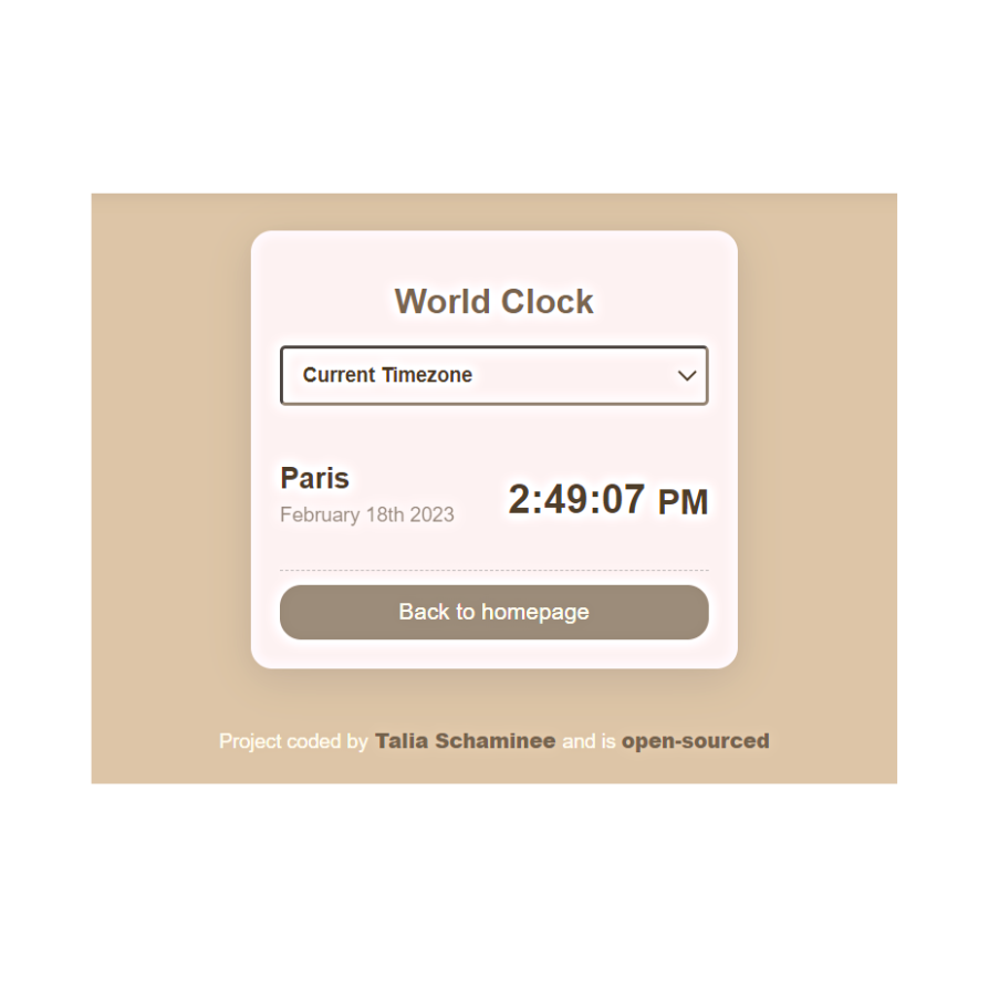 clock application displaying the time in hours minutes and seconds, the current date is also displayed. The date is displayed as day of the week, day of the month and current year.